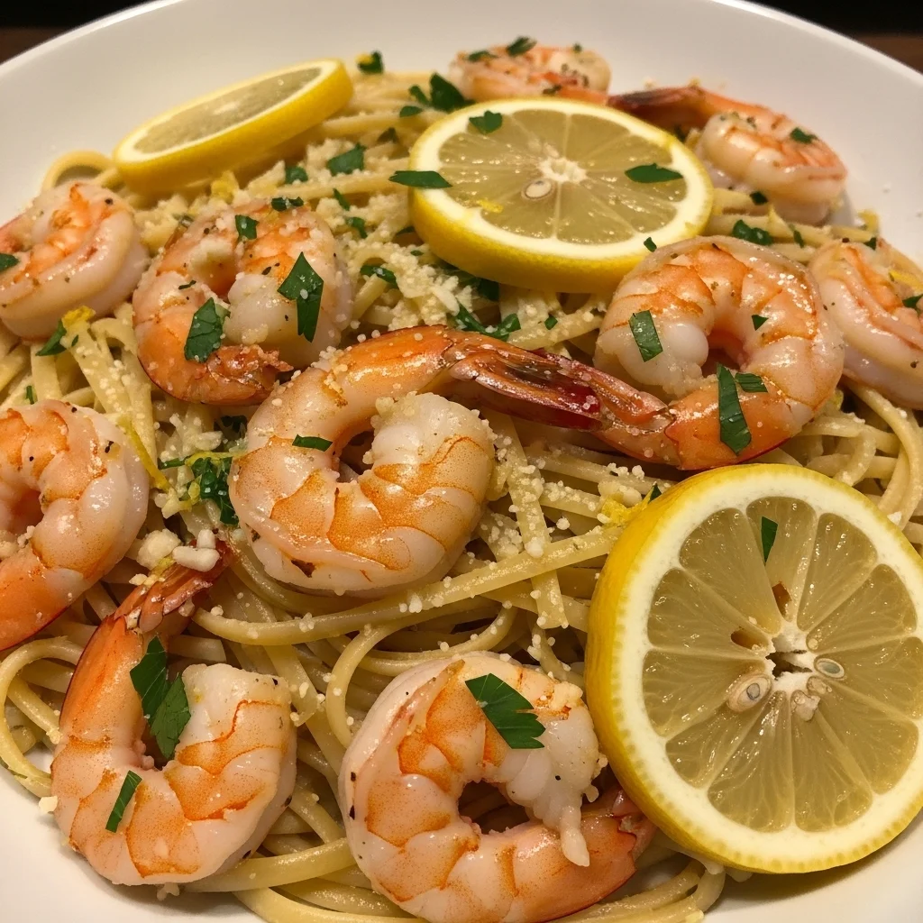 Lemon Garlic Shrimp Pasta