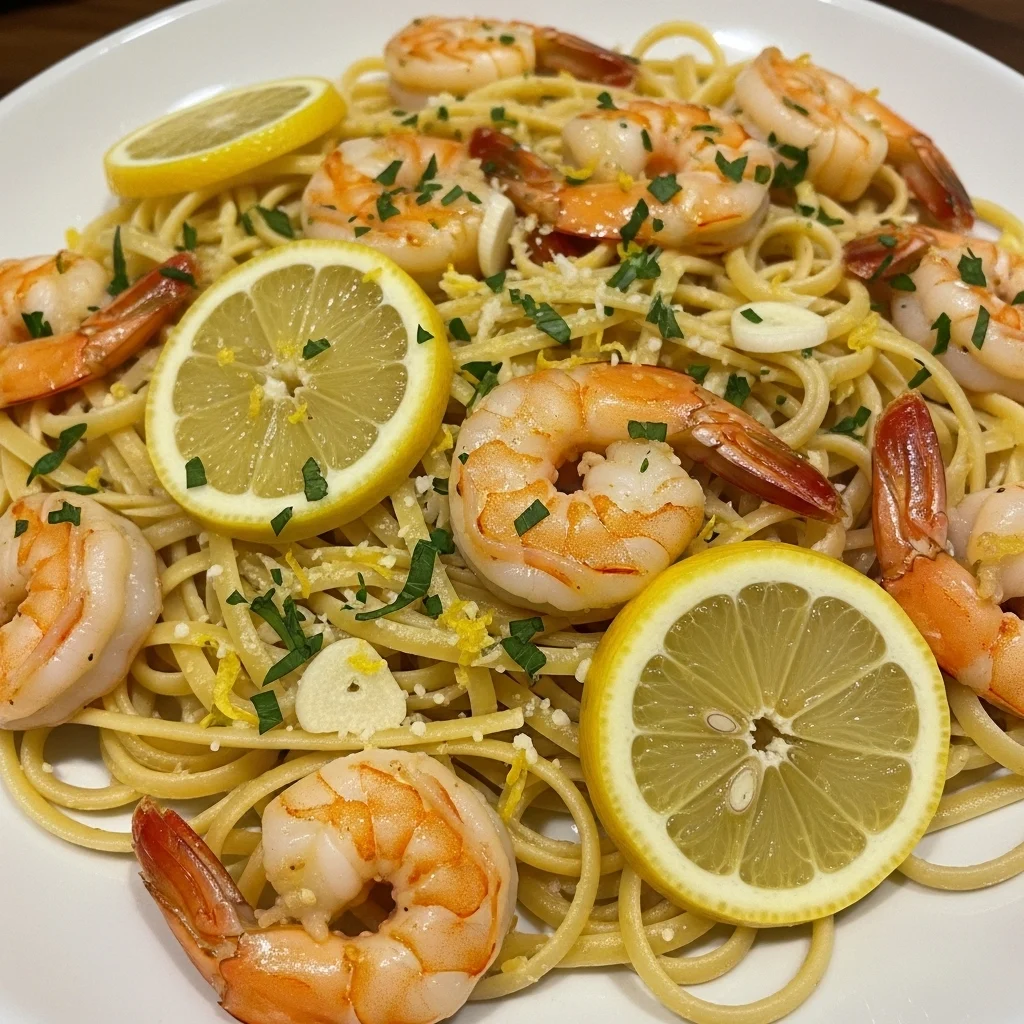Lemon Garlic Shrimp Pasta