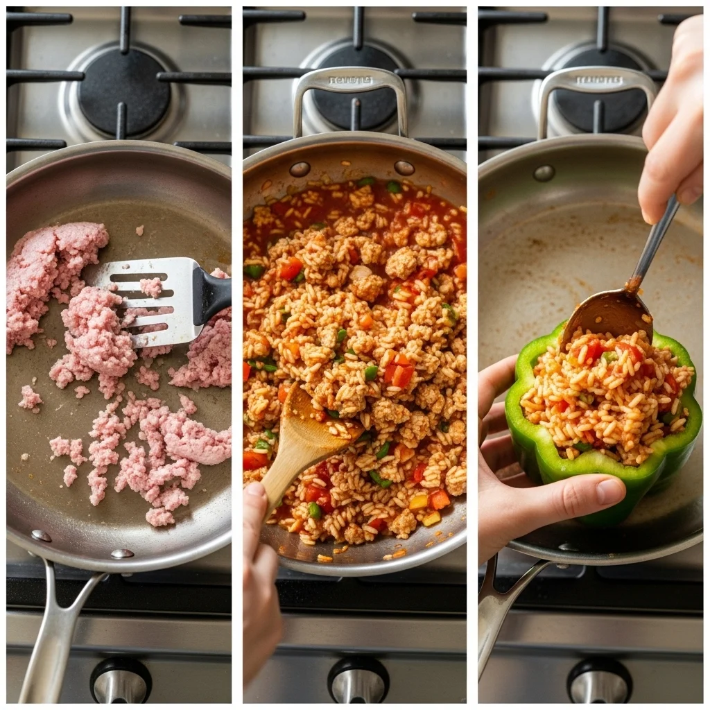 Ground Turkey Stuffed Peppers