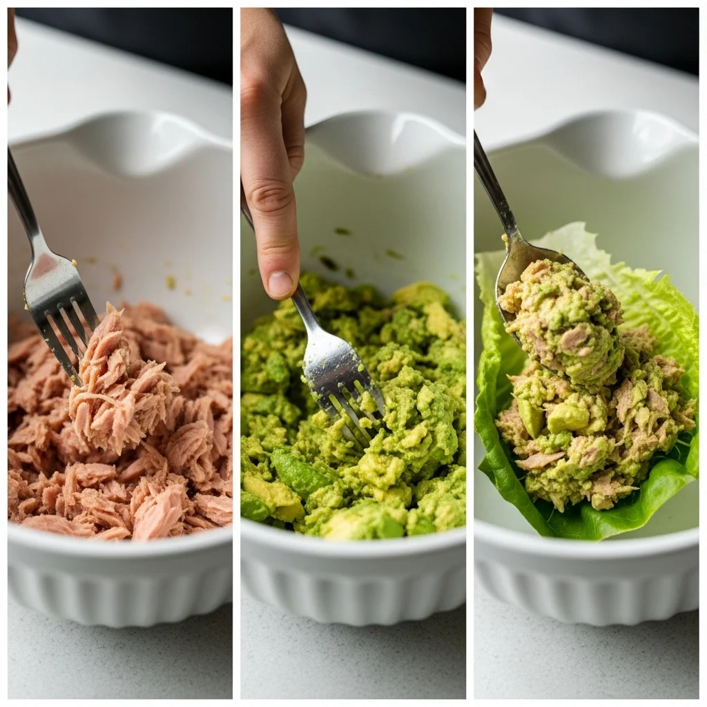 Tuna Avocado Lettuce Wraps