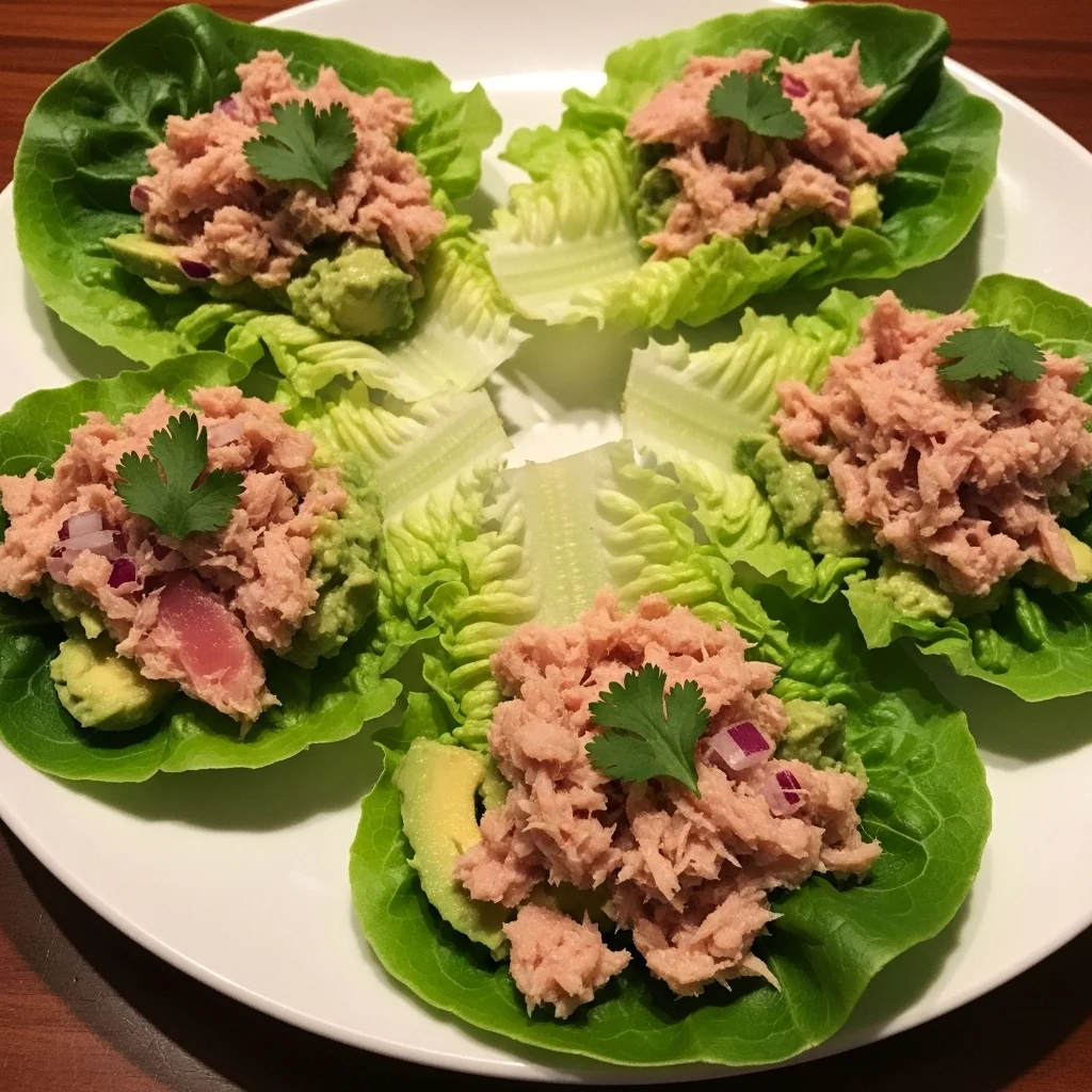 Tuna Avocado Lettuce Wraps